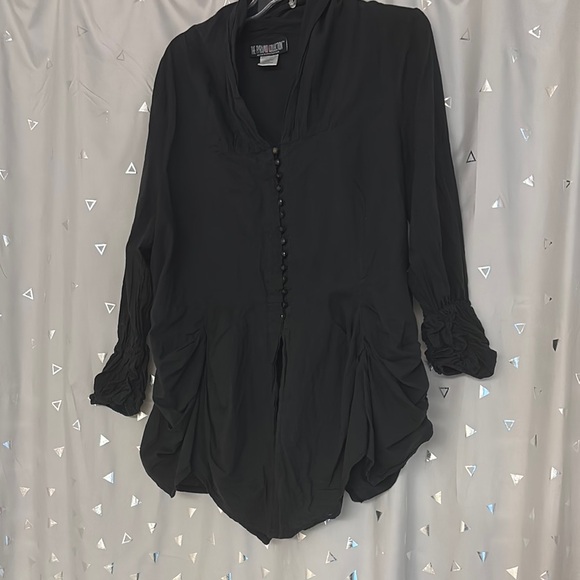 The Pyramid Collection Tops - Black Button-Up Women's Top